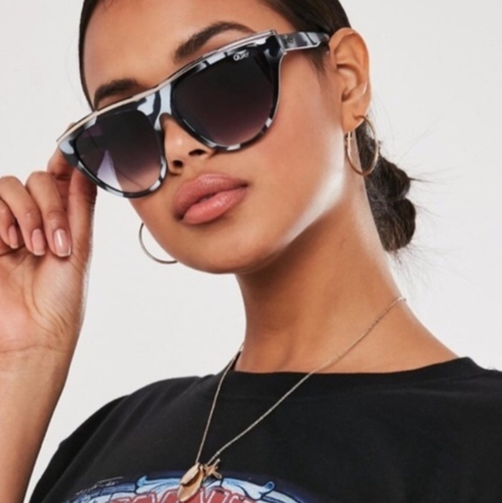 ❌Sold❌Quay FLIGHT RISK Matte Black SmokeShield Sunglasses